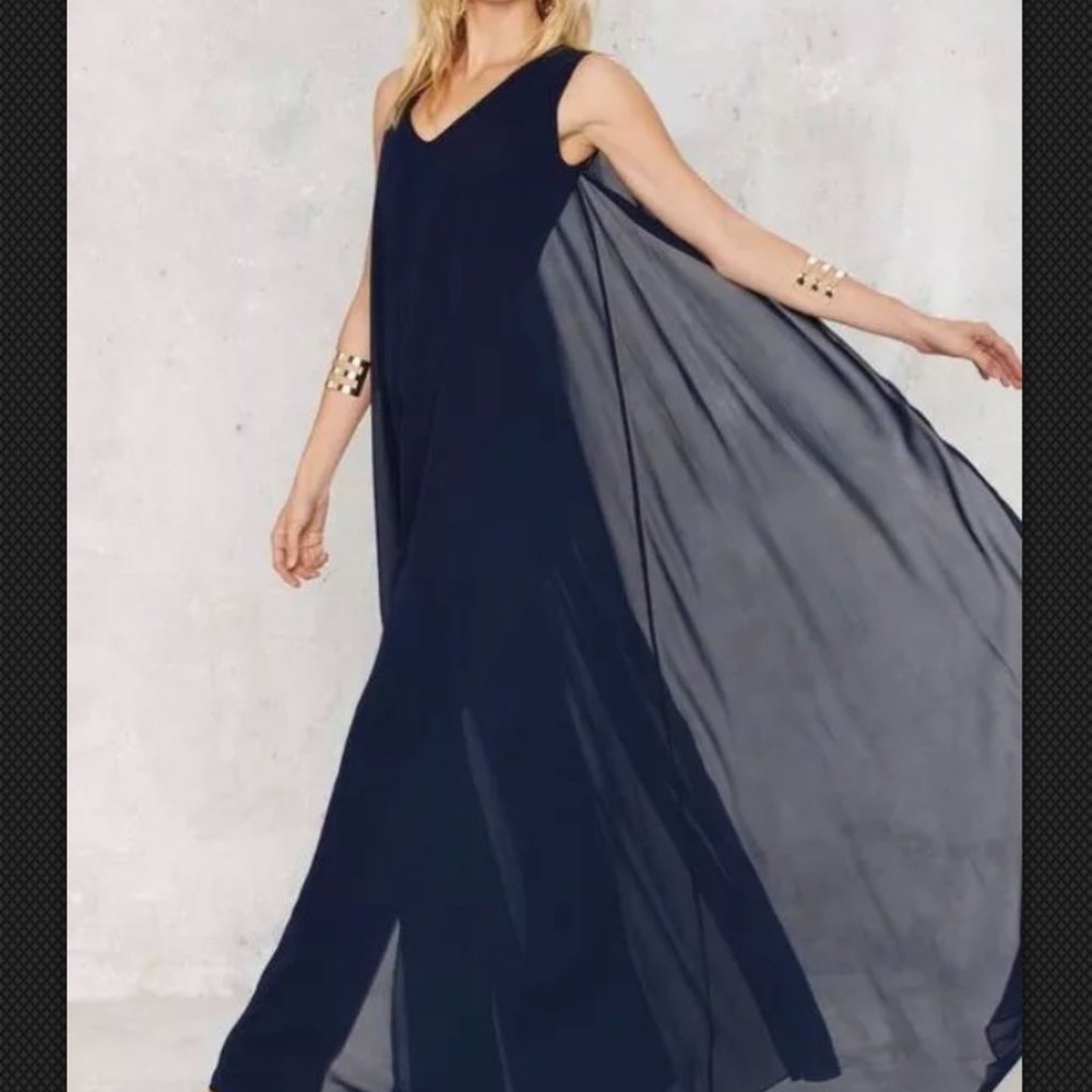 Nasty Gal/Lavish Alice Jumpsuit w/ Long Cape Sz 2
